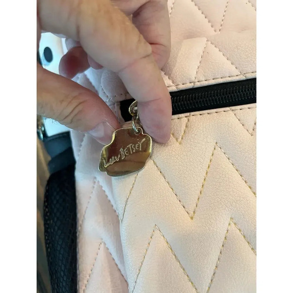 Betsy Johnson BackPack Art to Wear Grunge Y2K 90s Chunky Chevron Polka Dot Flaws - Picture 7 of 16